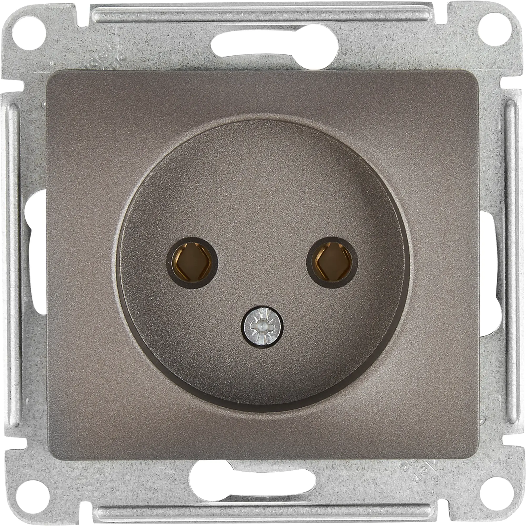 Изображение товара Встраиваемая розетка без заземления серии Glossa графитовая 1 пост