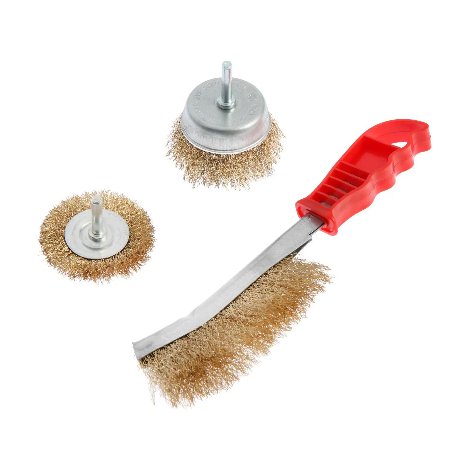 Изображение товара Набор щеток для дрели Тундра 1032393, 3 шт металлические чашечные для шлифовки и очистки металла