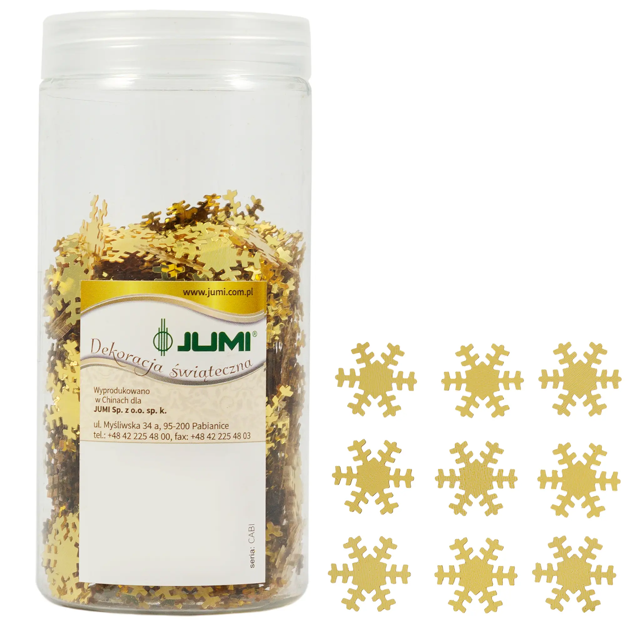 Изображение товара Набор ёлочных игрушек Снежинки, 2 см, пластик, цвет золото