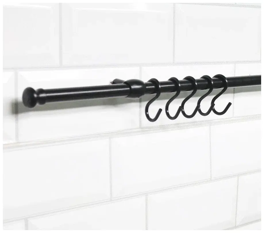 Изображение товара Кухонный рейлинг Big House BL700CK5-R 70x1.6x1.6 см Металл цвет черный