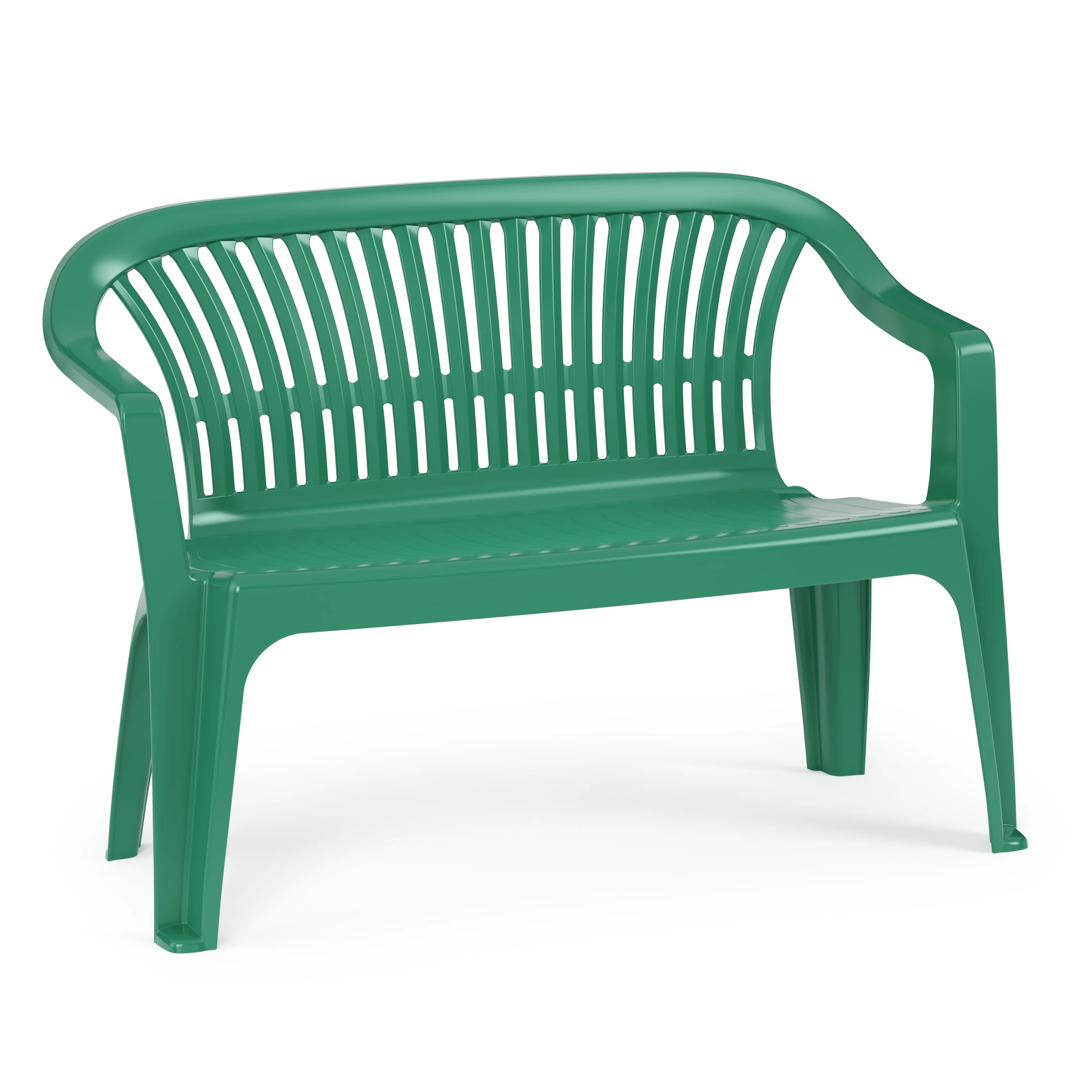 Изображение товара Садовая скамейка Престиж 115х60х81см зеленый из полимера надежная и легкая