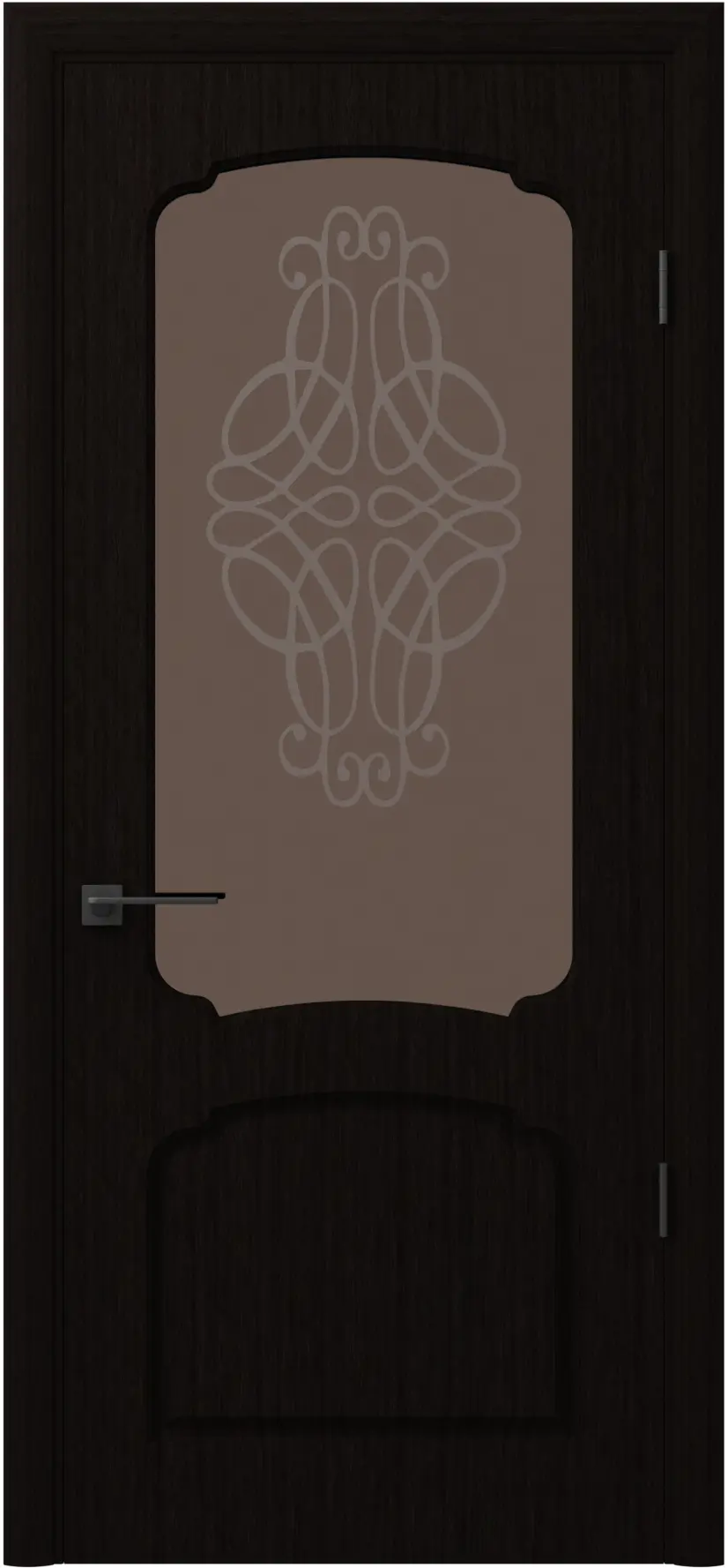 Изображение товара Дверь межкомнатная со стеклом Хелли 90x200 см шпон цвет венге без замка, без петель