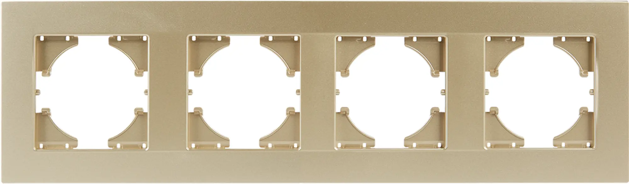 Изображение товара Рамка для розеток и выключателей Gusi Electric City С1114-027 4 поста шампань