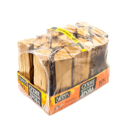 Изображение товара Берёзовые сухие дрова Super Grill 10 кг для отопления и барбекю