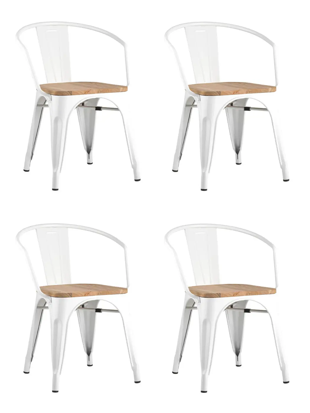 Изображение товара Стул кухонный Стул груп Arm wood 79x39x39 см дерево цвет белый 4 шт