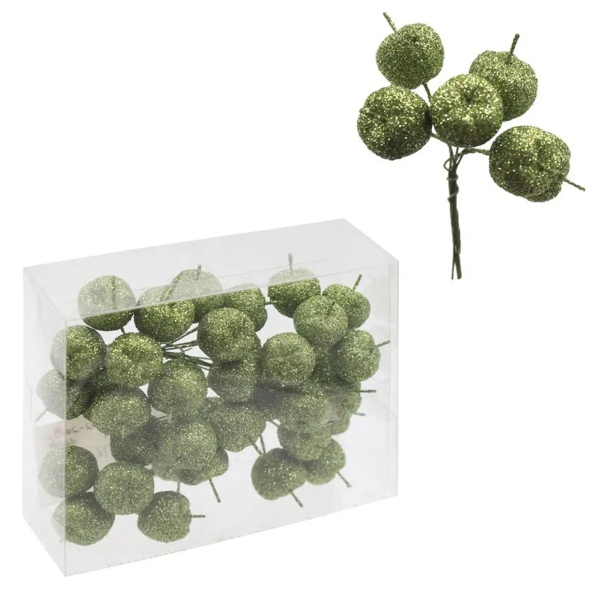 Изображение товара Изделие декоративное Ягоды 261766 ПВХ 4.5x10 см зеленое 36 шт