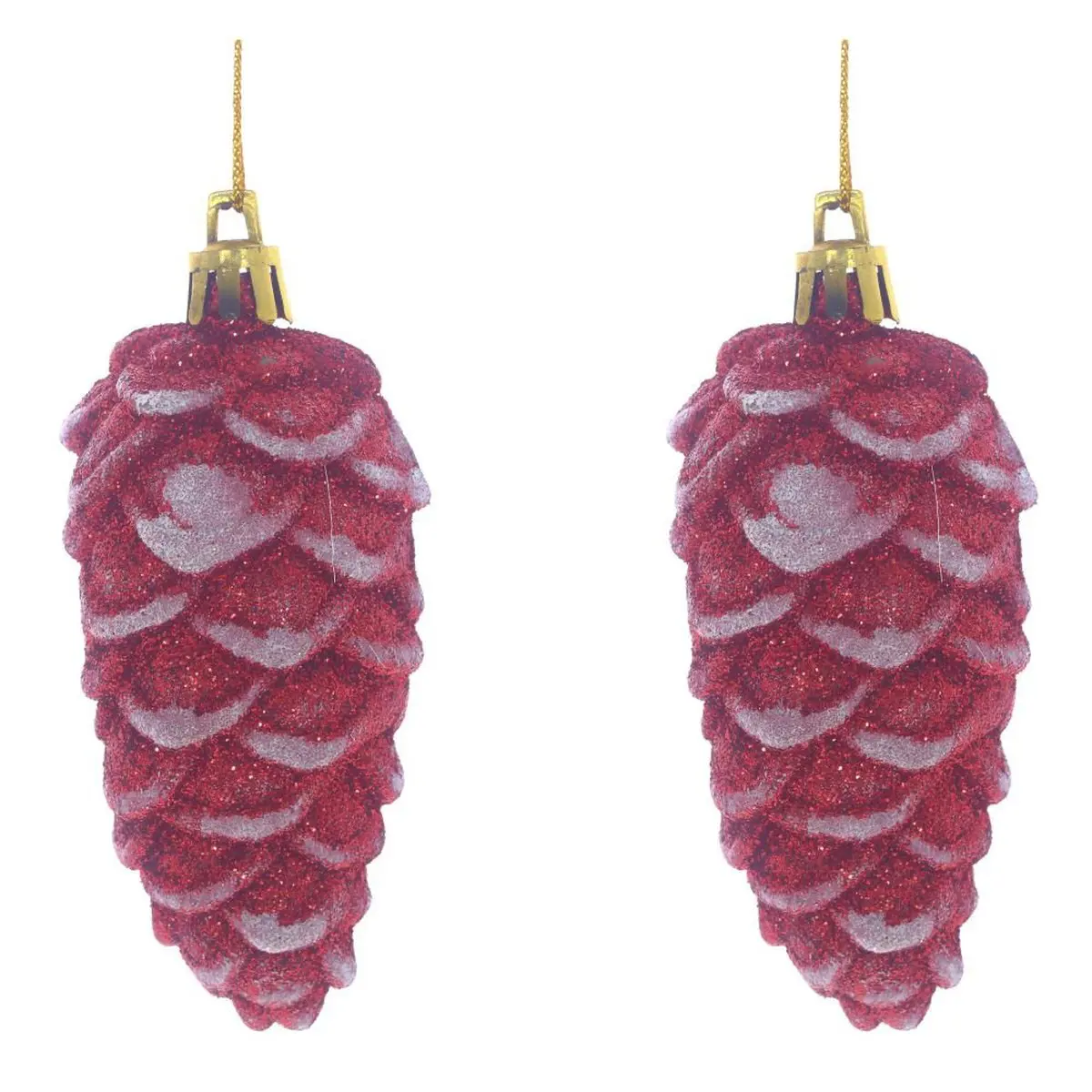 Изображение товара Украшение новогоднее Шишка 754286 ПВХ 4x10 см бордовое 2 шт