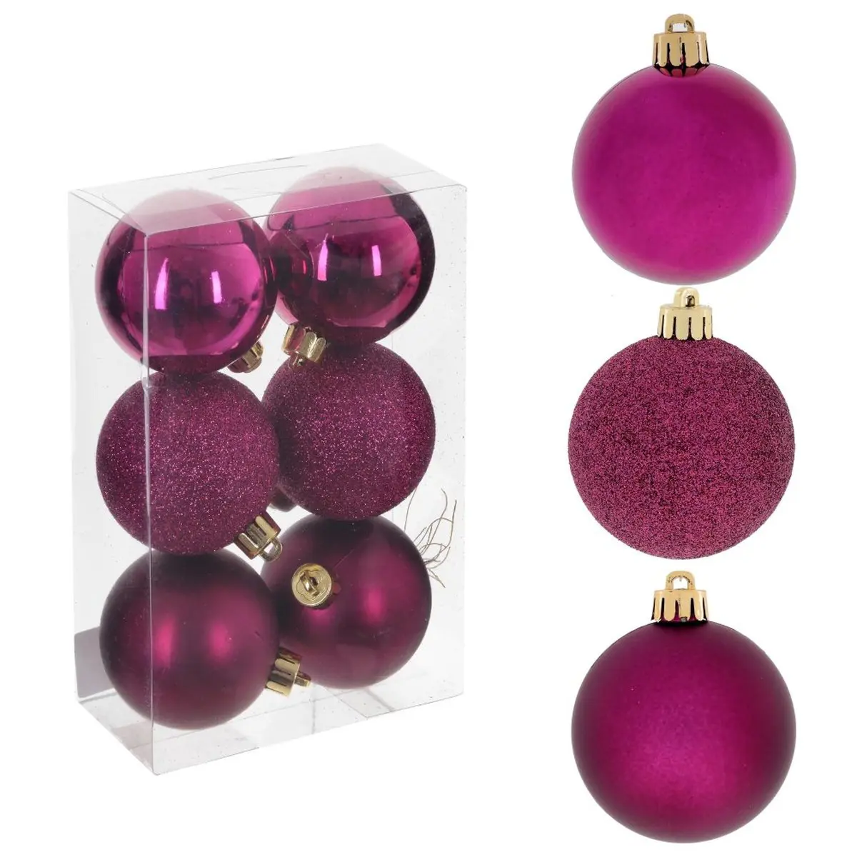 Изображение товара Украшение новогоднее Шар 763861 ПВХ 6x8 см розовое 6 шт