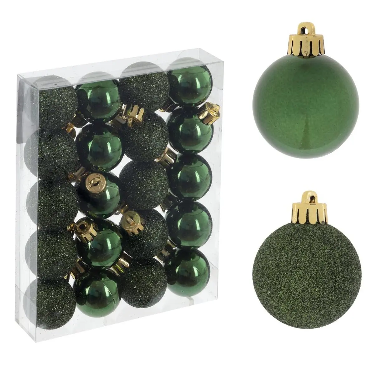 Изображение товара Украшение новогоднее Шар 764238 ПВХ 3x11.5 см зеленое 20 шт