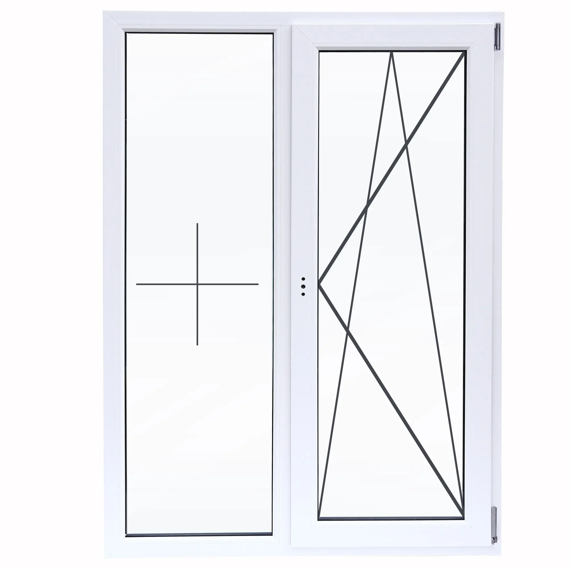 Изображение товара Пластиковое окно ПВХ двустворчатое 1200x1000 мм DECEUNINCK с двухкамерным стеклопакетом