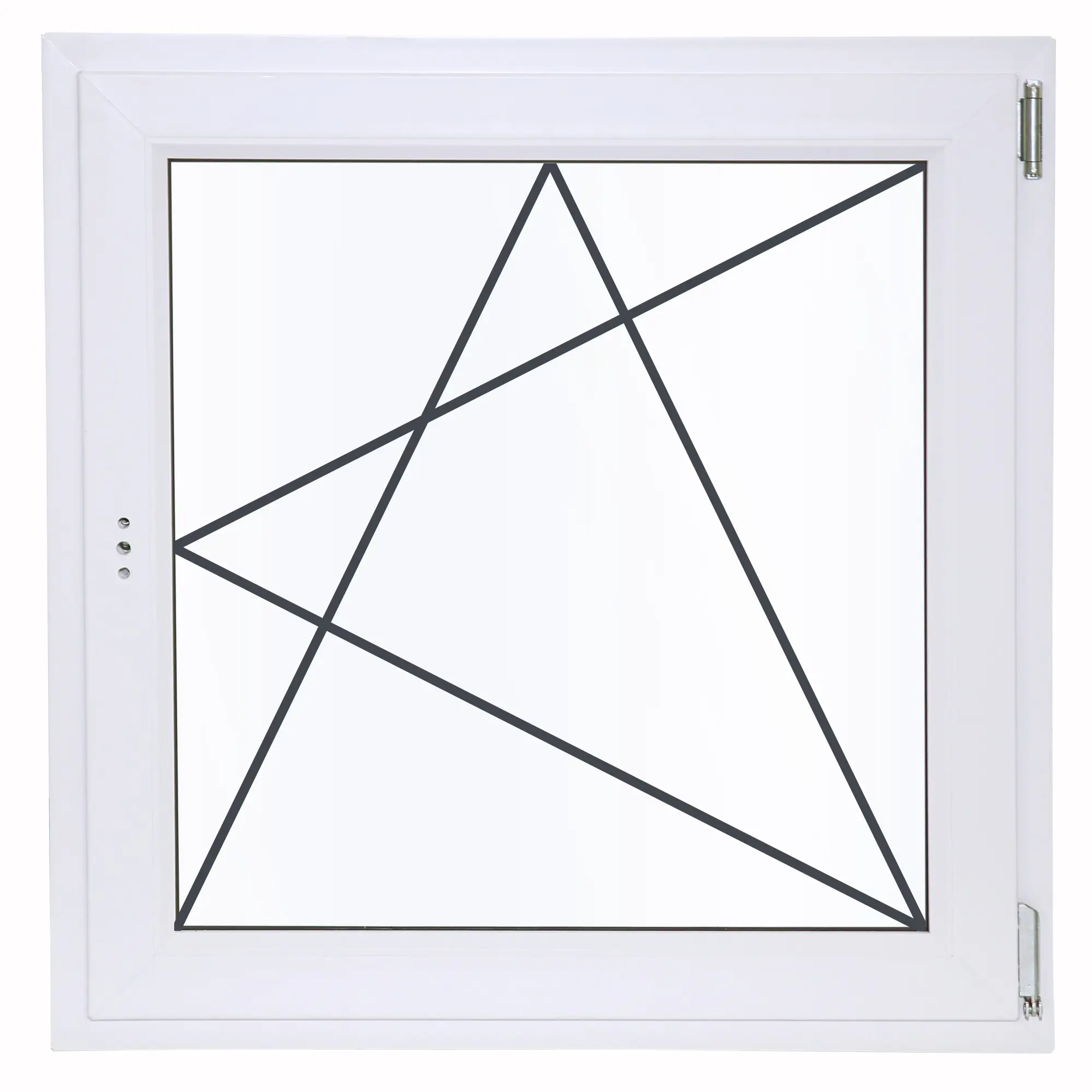 Изображение товара Окно пластиковое ПВХ Deceuninck одностворчатое 900x900 мм (ВxШ) правое поворотно-откидное двуxкамерный стеклопакет белый