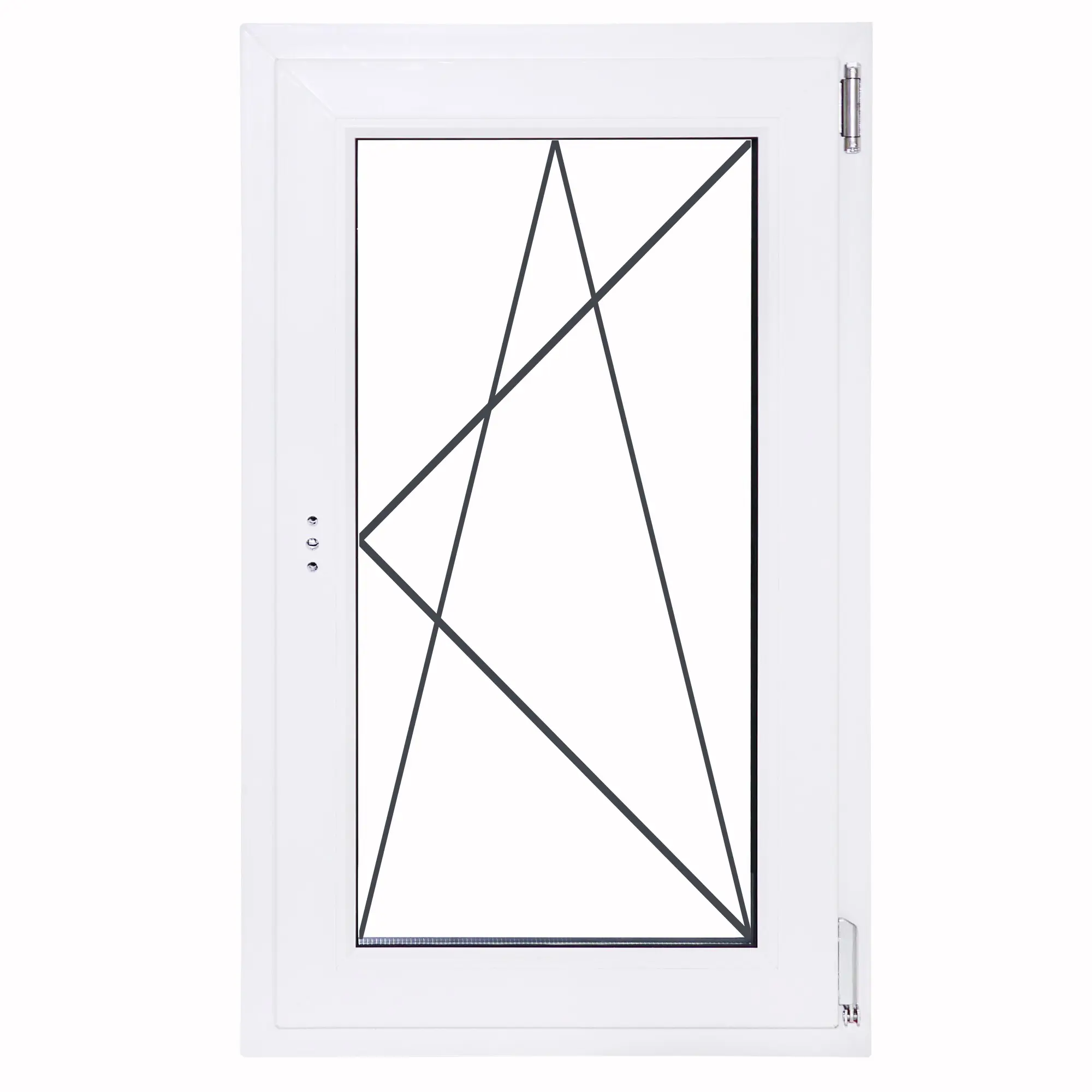 Изображение товара Пластиковое окно VEKA 870x600 правое поворотно-откидное двухкамерный стеклопакет Белый