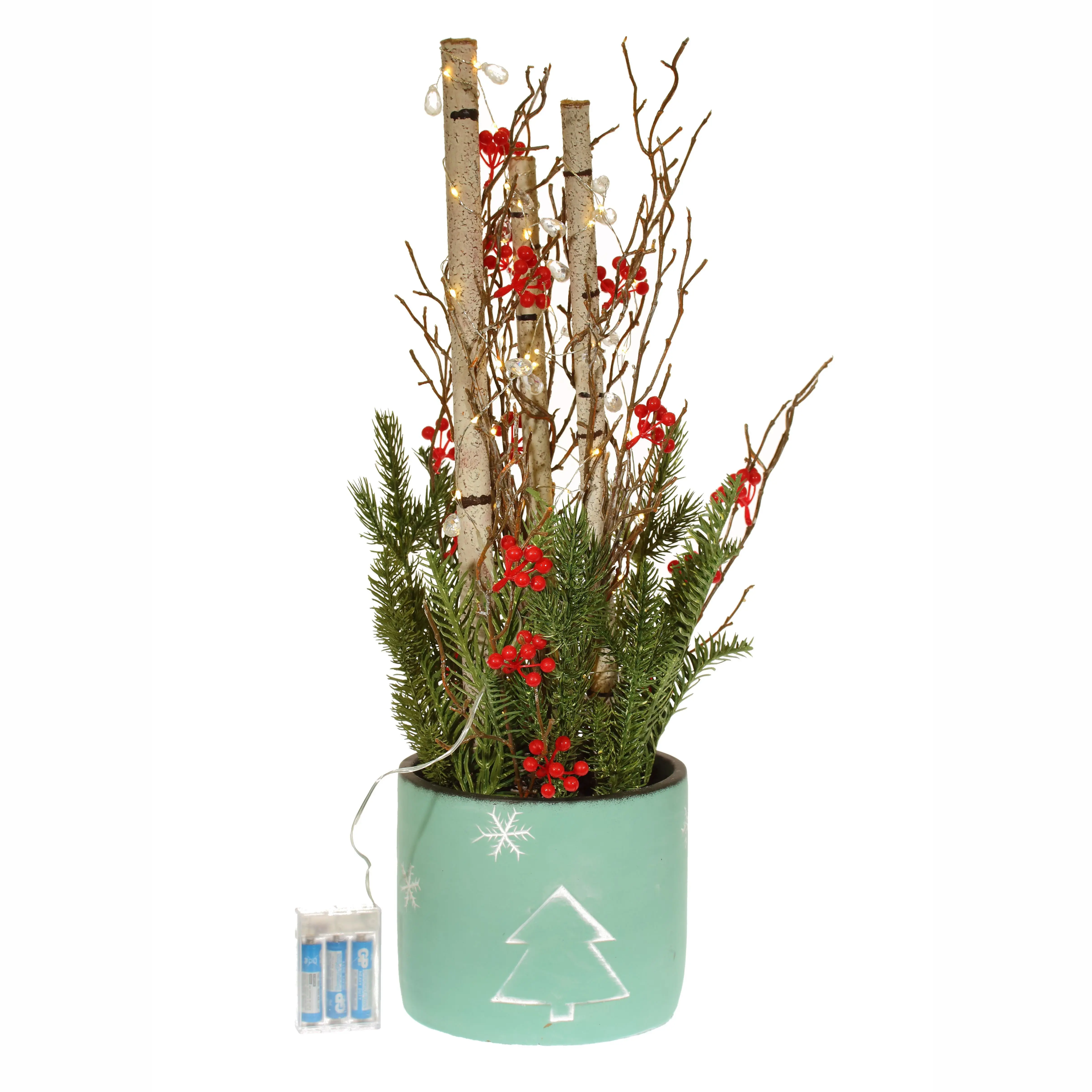 Изображение товара Новогоднее украшение Новогодняя композиция 28x64x28 см цвет красный