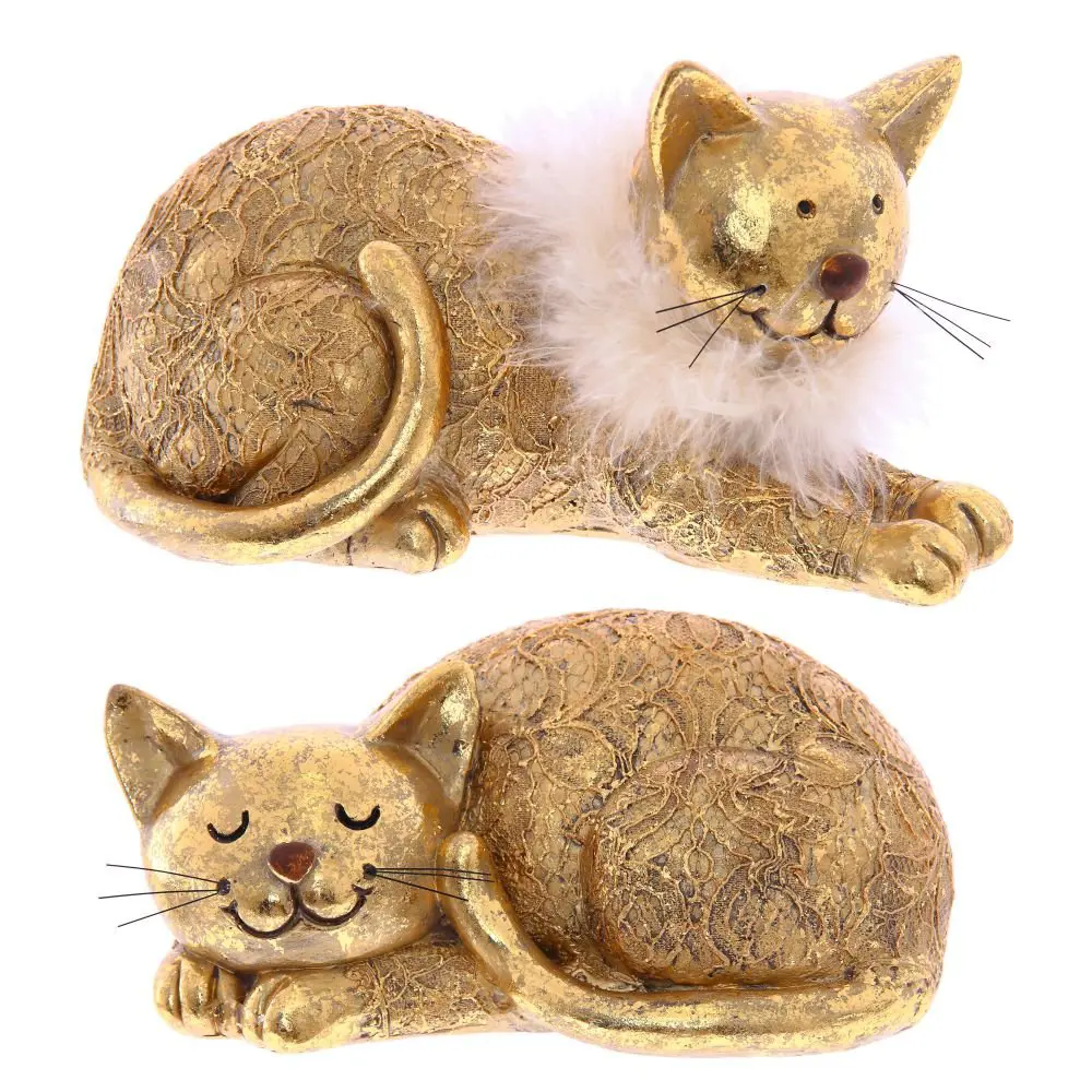 Изображение товара Новогоднее украшение Кошка 10.5x10.5x19 см цвет золотой