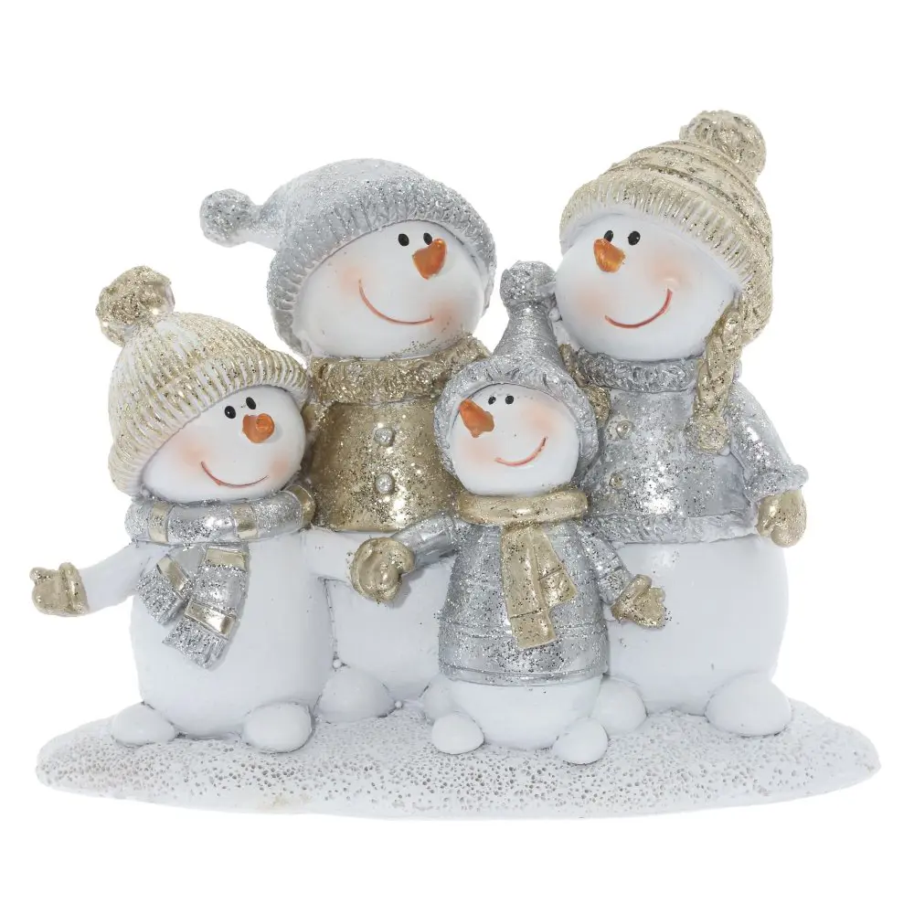 Изображение товара Новогоднее украшение Снеговики 5x11x13 см цвет золотой