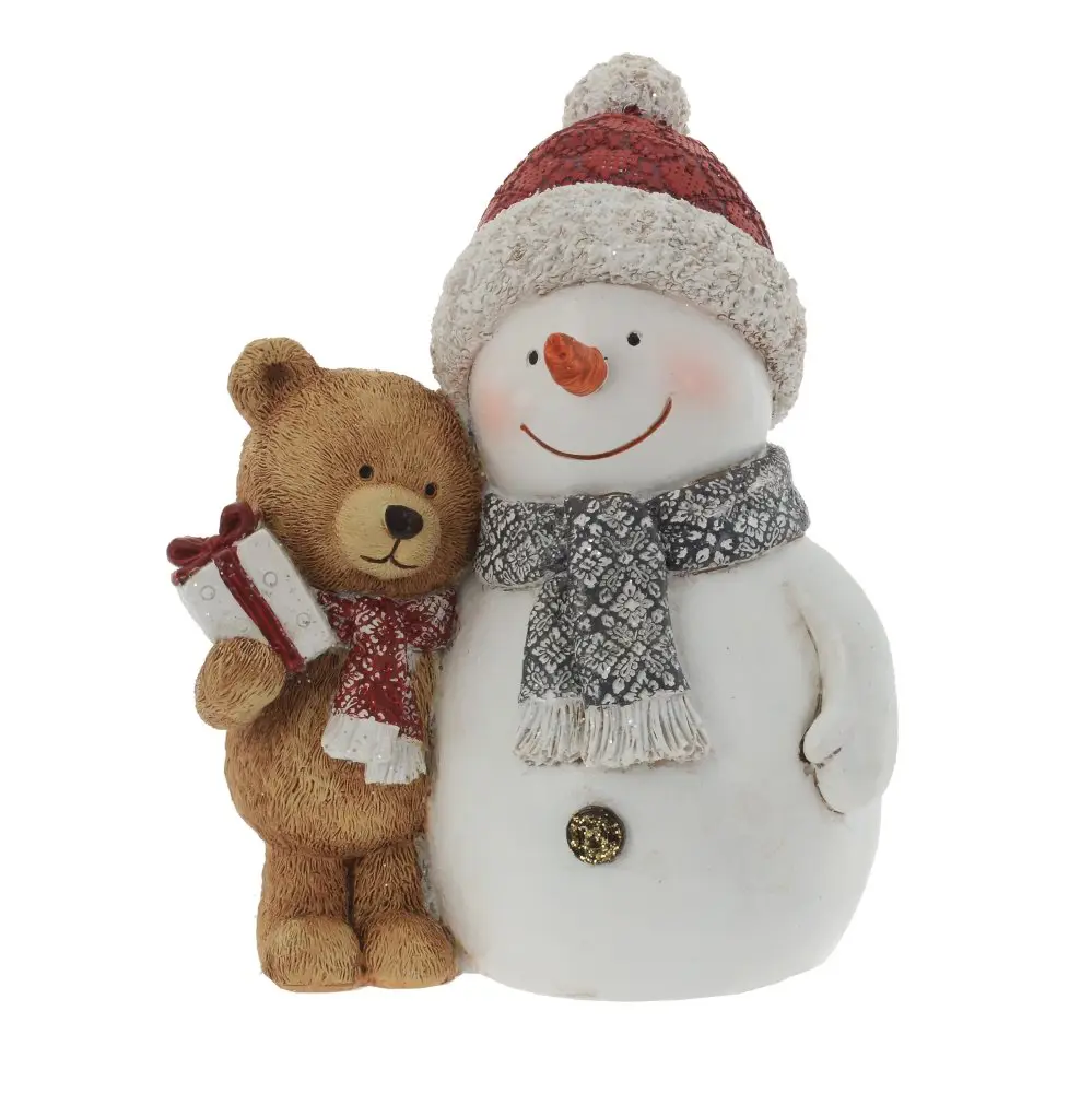 Изображение товара Новогоднее украшение Снеговик 10x20x15 см цвет красный