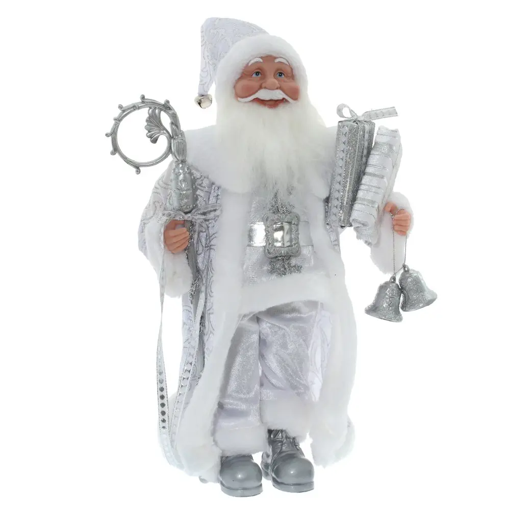 Изображение товара Новогоднее украшение Дед Мороз Jiangsu Holly Everlasting Inc 14x45x30 см цвет серебряный