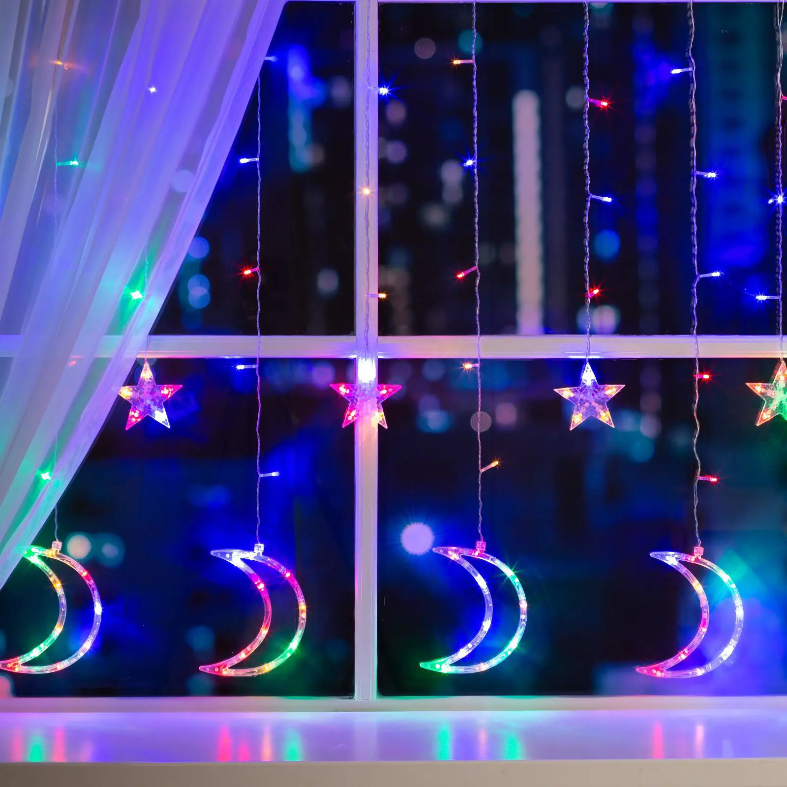 Изображение товара Электрогирлянда комнатная Luazon lighting 4356979 бахрома 2.7x2.7 м 138 ламп разноцветный 8 режимов работы