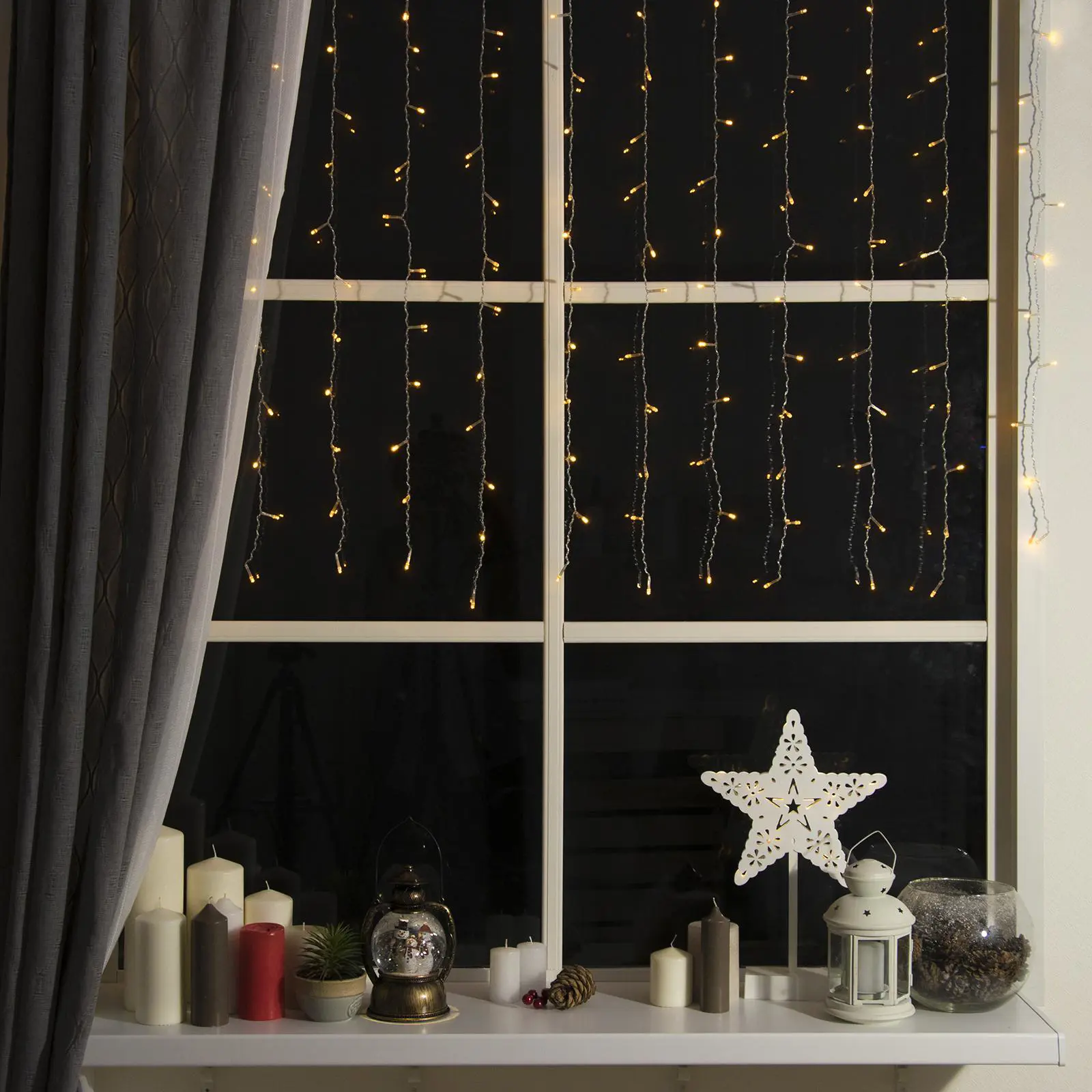 Изображение товара Электрогирлянда комнатная Luazon lighting 1080457 занавес 1.5x1.5 м 180 ламп желтый 8 режимов работы