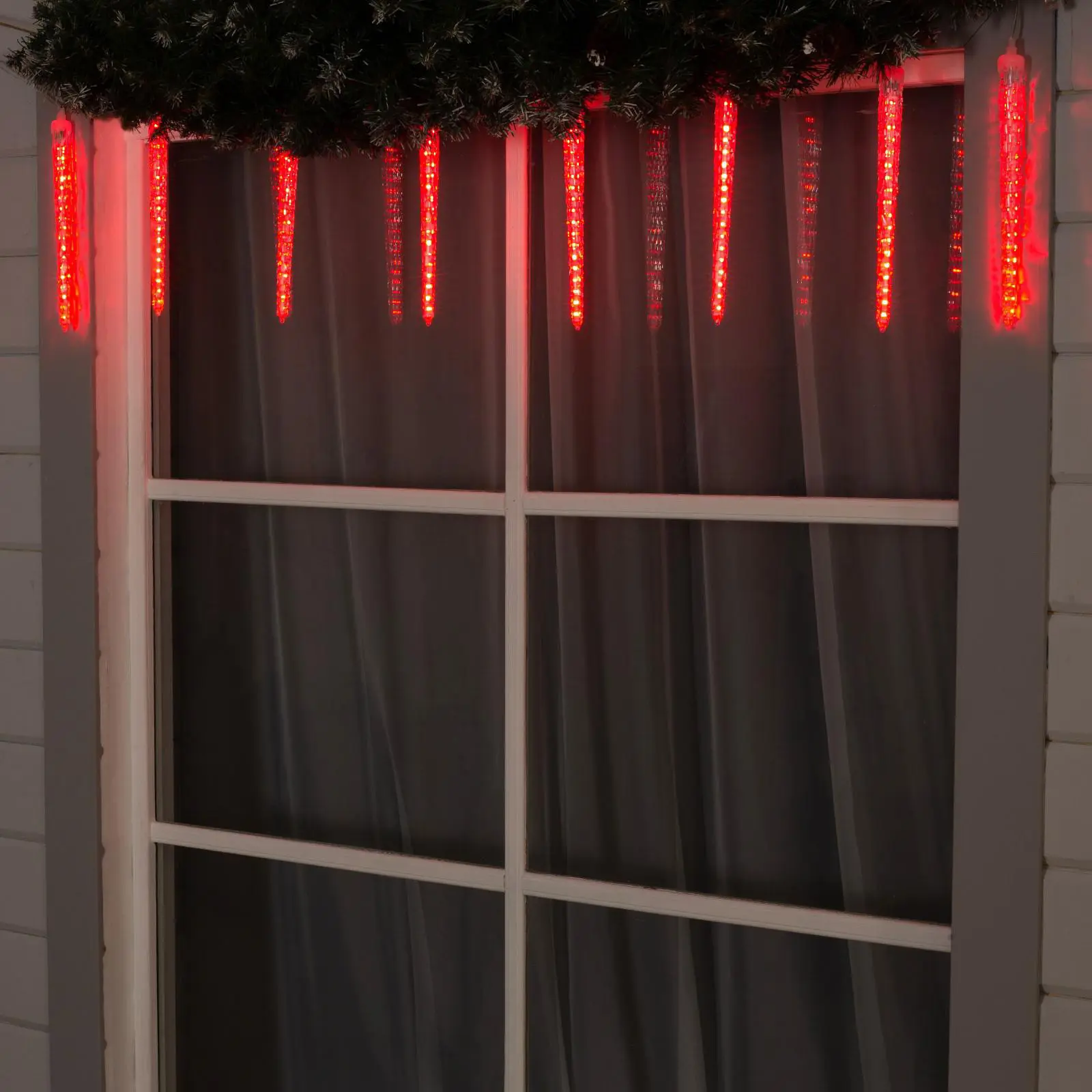 Изображение товара Электрогирлянда универсальная Luazon lighting 5248347 сосульки 2.5x2.5 м 192 ламп красный 1 режим работы