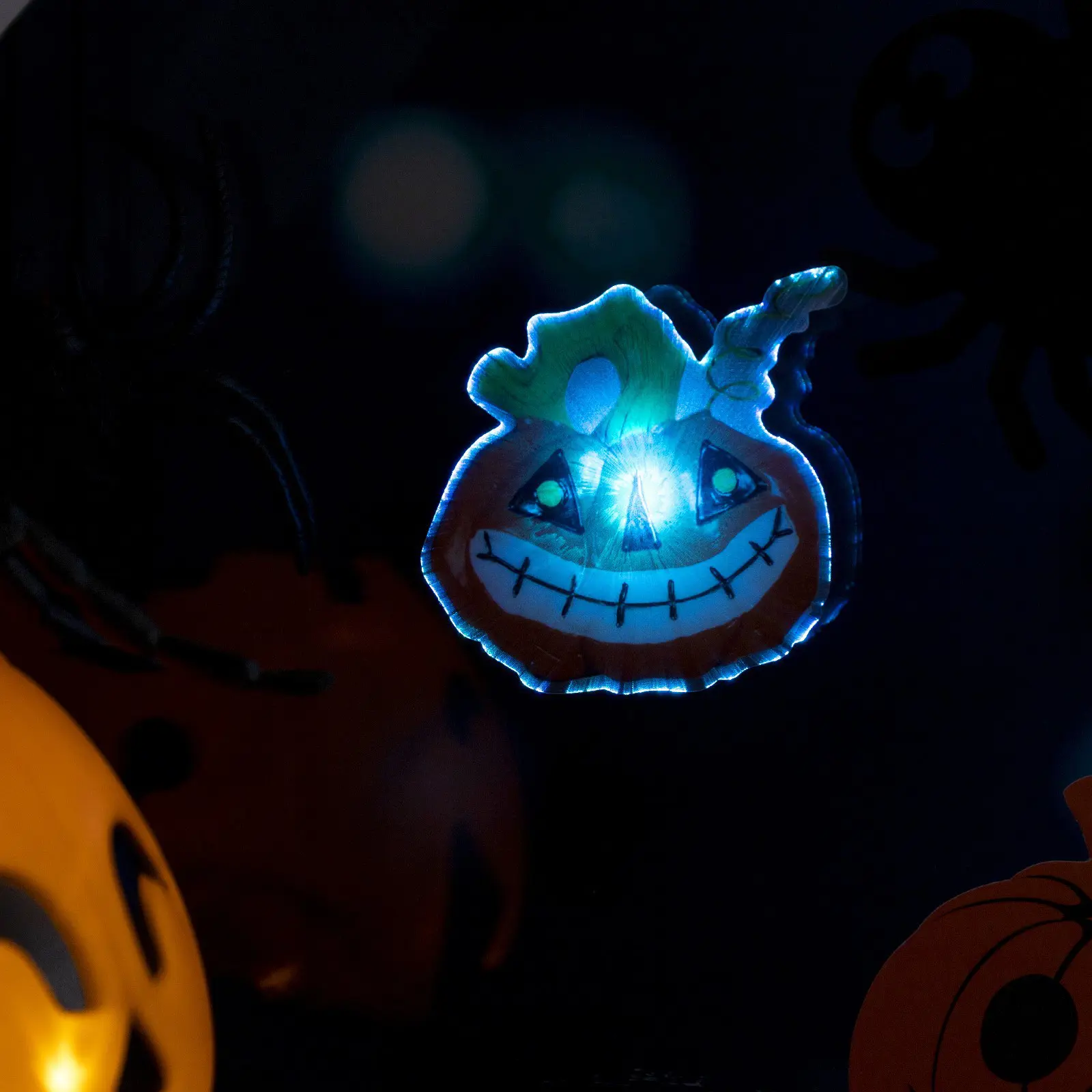 Изображение товара Светящаяся электрическая фигура Тыква для дома Luazon lighting 1 ламп h 2.5 см оранжевый/медный