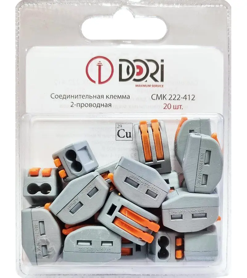 Изображение товара Соединительная клемма Dori СМК 222-412 2-проводная 20 шт.