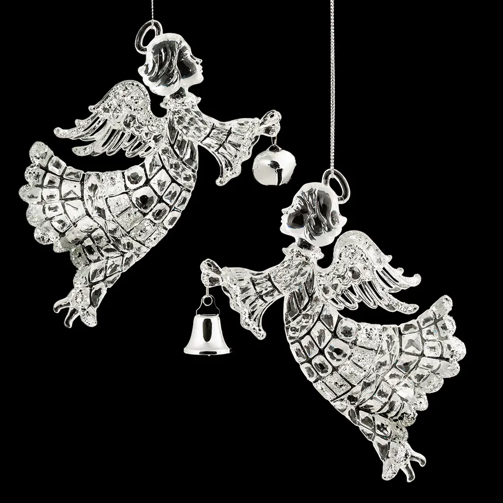 Изображение товара Елочная игрушка Ангел с колокольчиком Erichkrause 50723 15 см х 3 см бесцветный / прозрачный