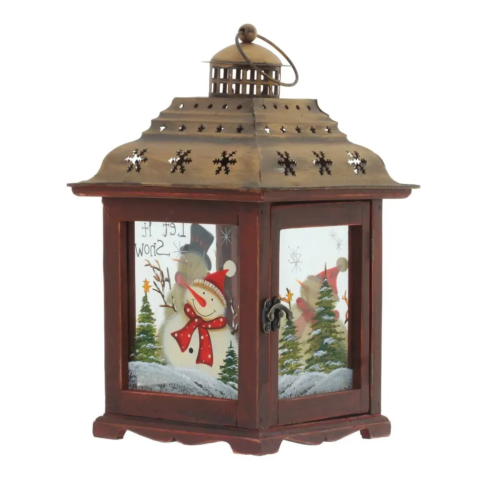 Изображение товара Новогоднее украшение Фонарик 21x38x21 см Бордовый