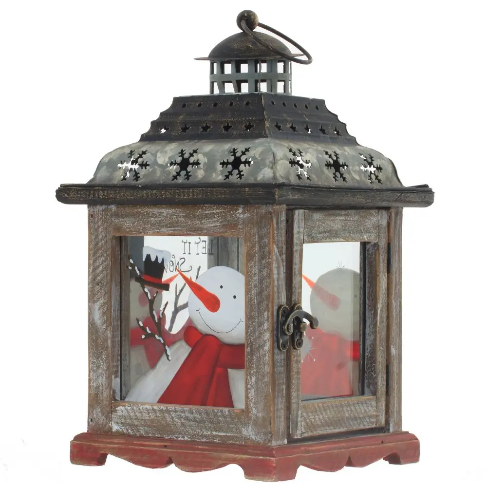 Изображение товара Новогоднее украшение Фонарик 17x32x17 см бежевый