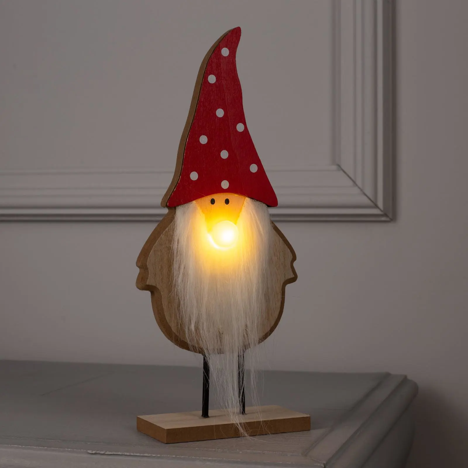 Изображение товара Светящаяся электрическая фигура Дед мороз для дома Luazon lighting 1 ламп h 6 см разноцветный