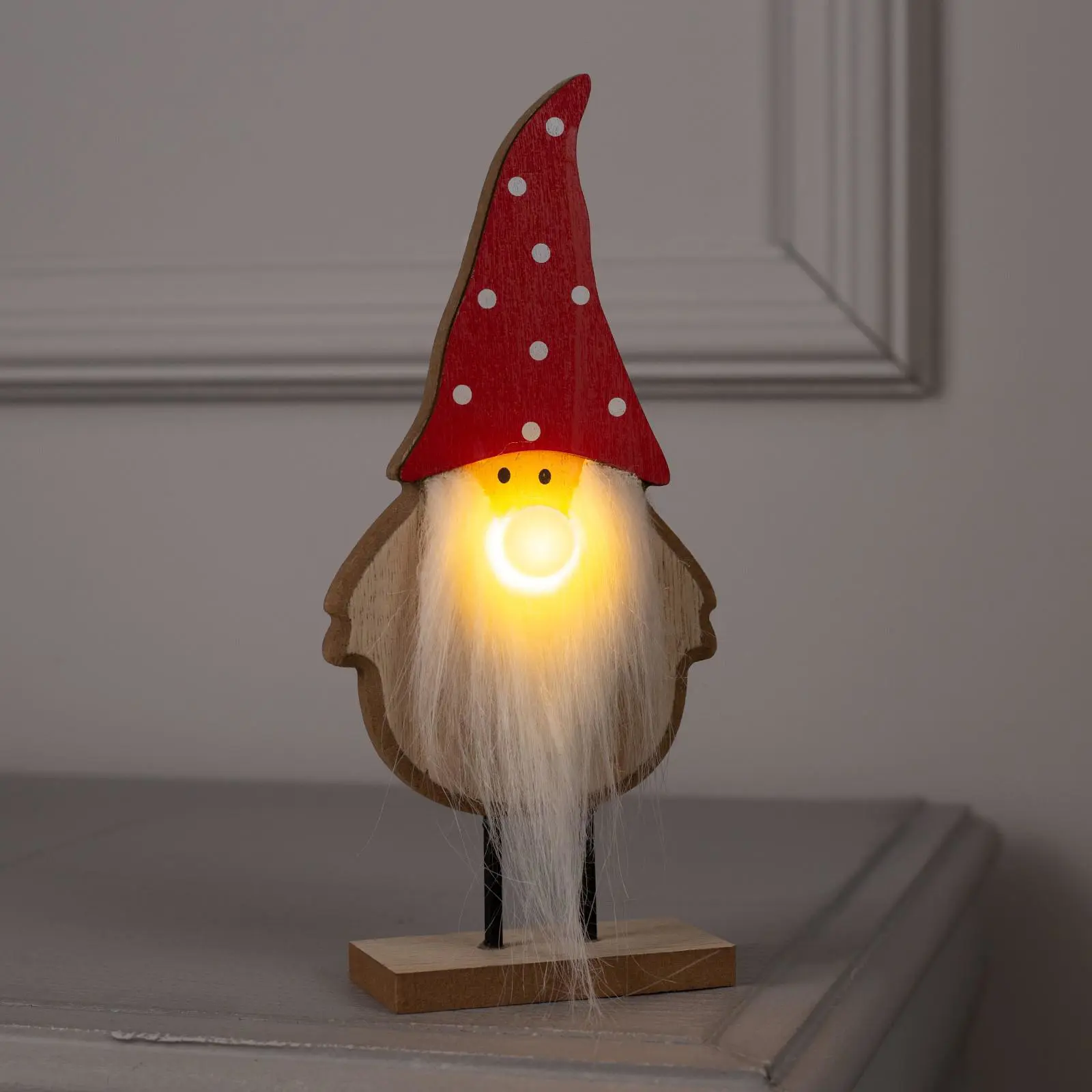 Изображение товара Светящаяся электрическая фигура Дед мороз для дома Luazon lighting 1 ламп h 5 см разноцветный