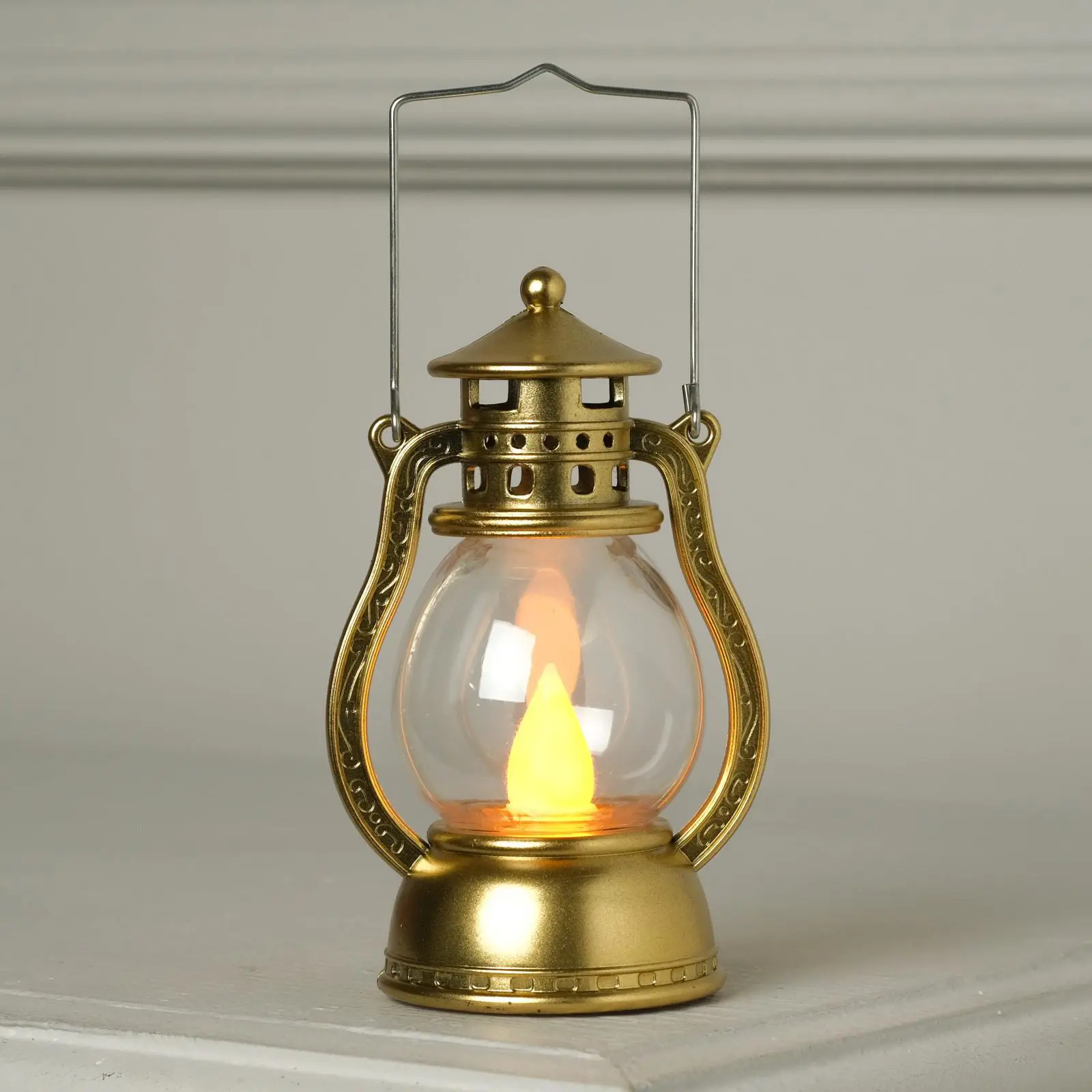 Изображение товара Светящаяся электрическая фигура Золотистый фонарь для дома Luazon lighting 1 ламп h 12 см жёлтый/золотой