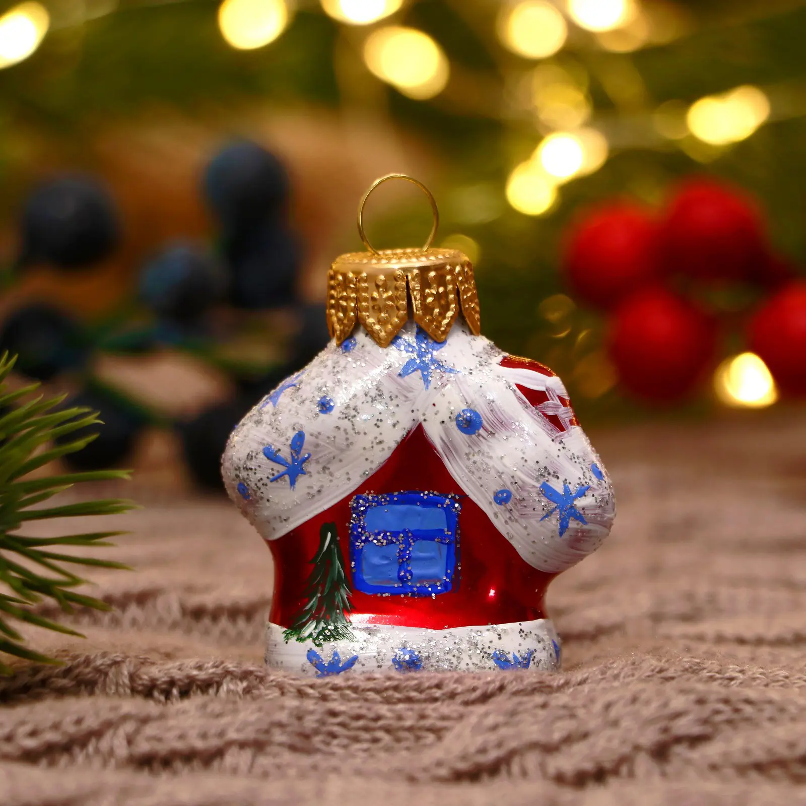 Изображение товара Елочная игрушка Избушка Evis 7124079 4.3 см х 5.8 см разноцветный