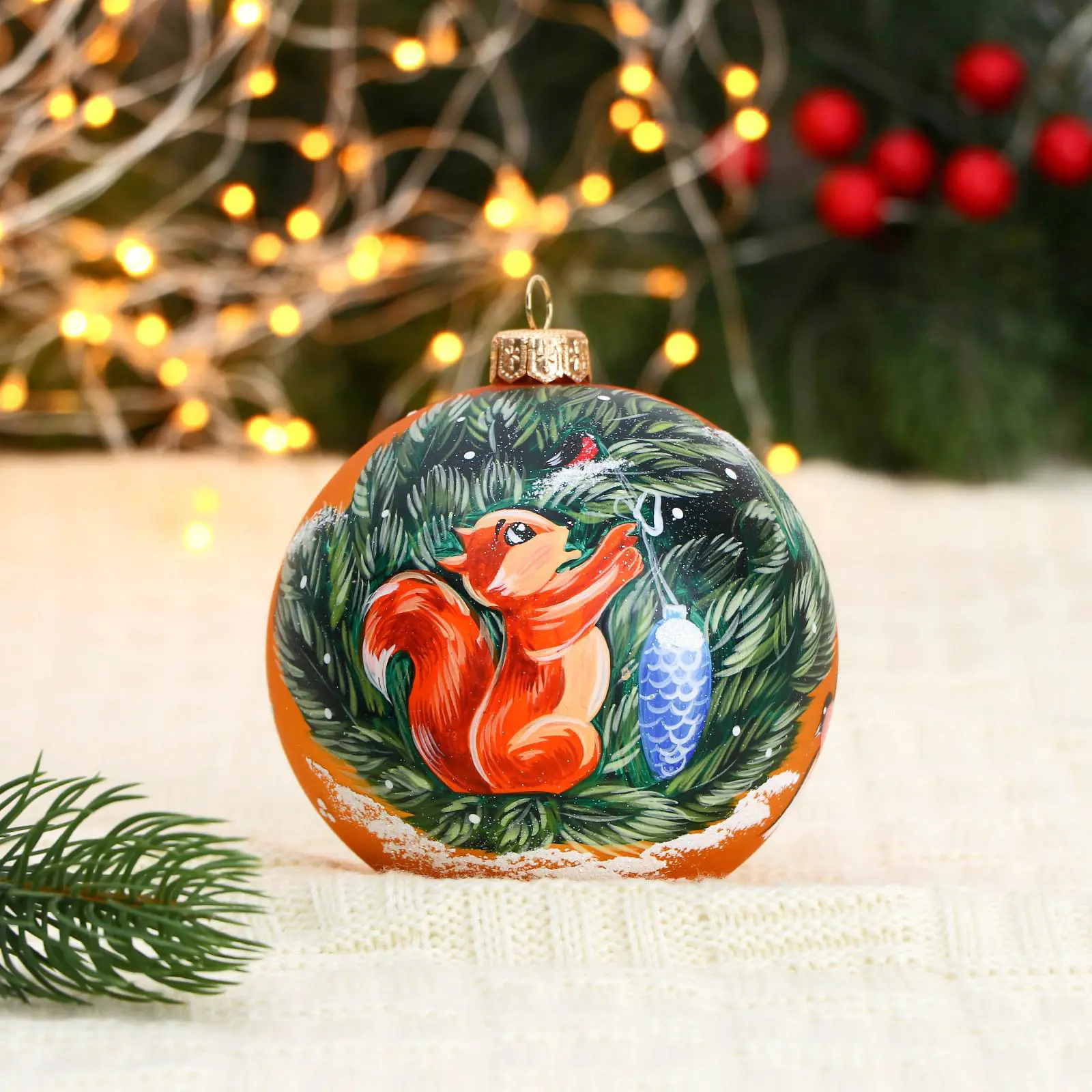 Изображение товара Елочный шар Винтажный шар 7077113 Затейница 10 см стекло разноцветный