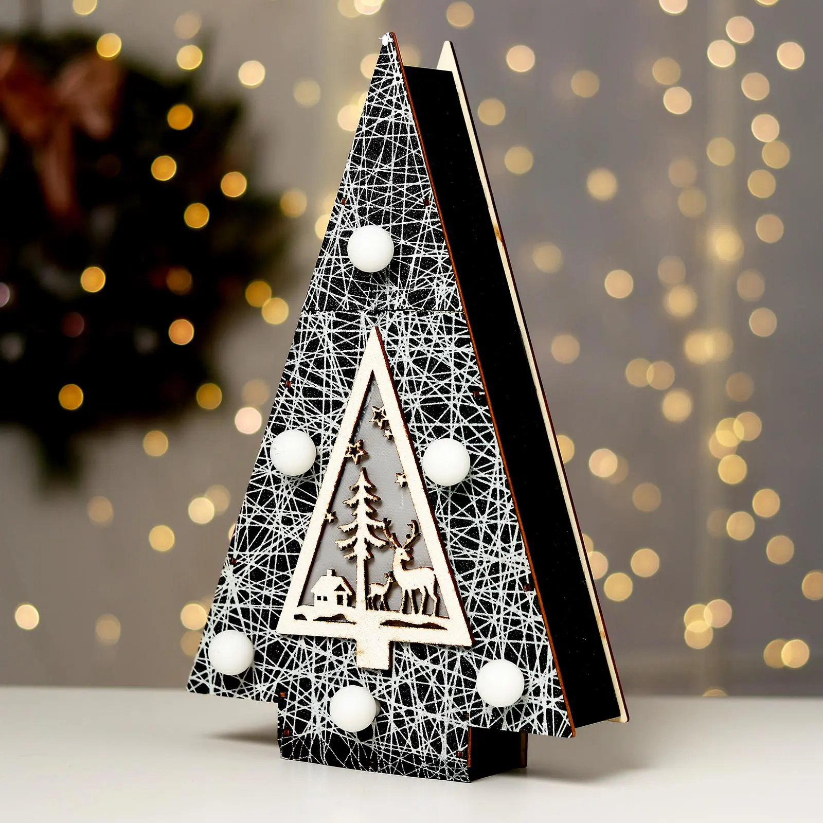 Изображение товара Светящаяся электрическая фигура Сказка для дома Лесная мастерская h 29 см зеленый