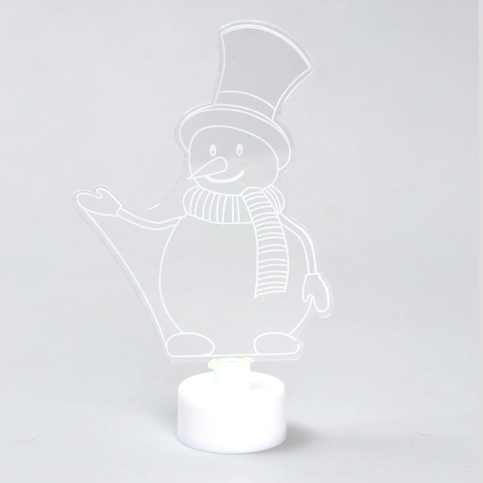 Изображение товара Светящаяся электрическая фигура Снеговик для дома Simaland 1 ламп h 4 см бесцветный/прозрачный