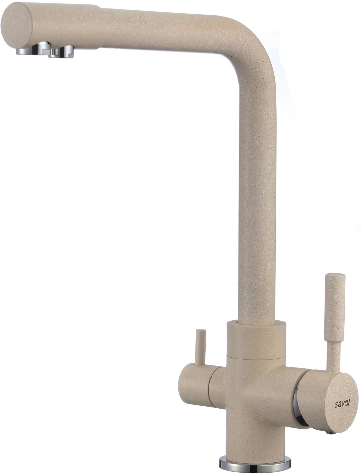 Изображение товара Двухвентильный смеситель Savol S-l1801s излив 18 см цвет песочный