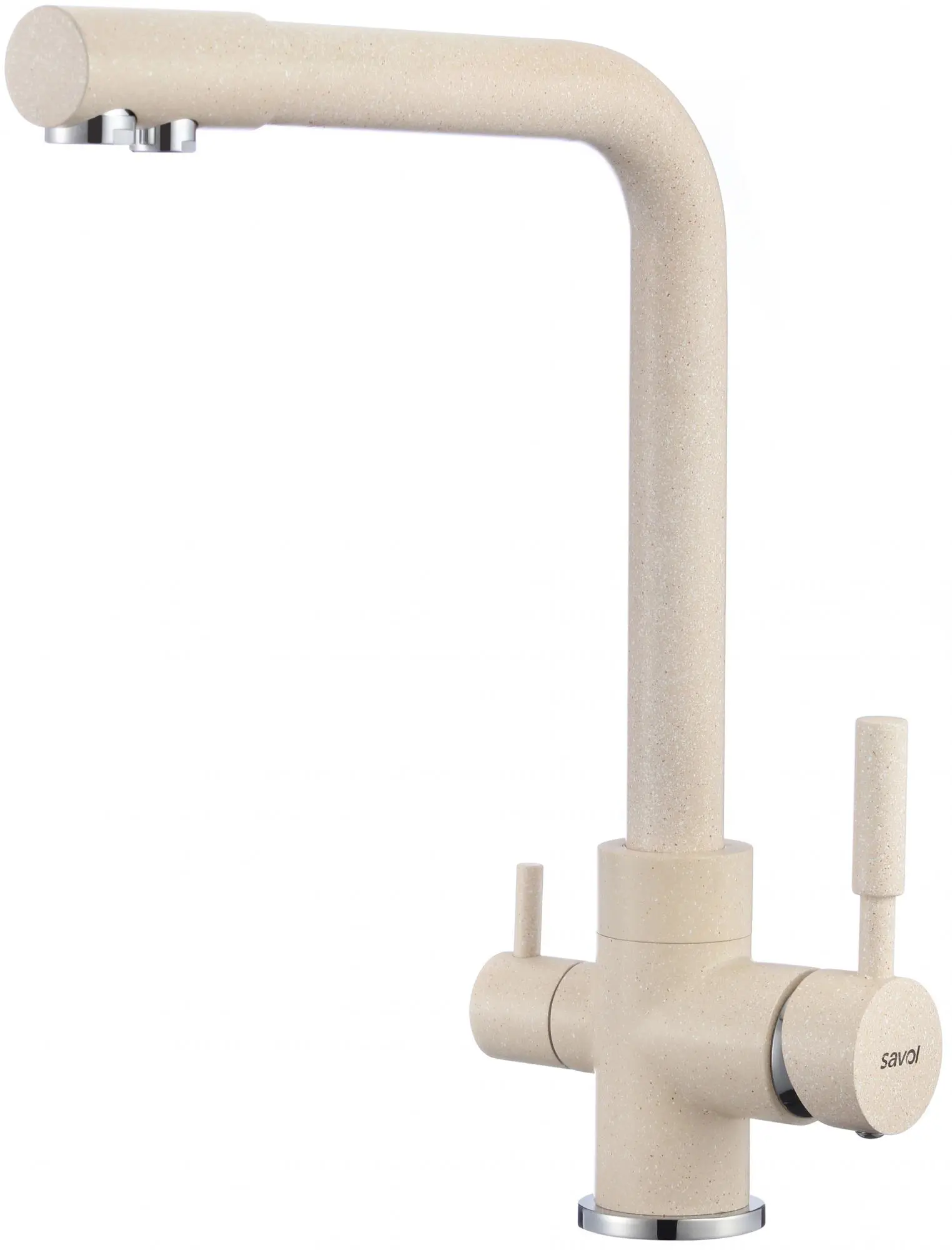 Изображение товара Двухвентильный смеситель Savol S-l1801y излив 18 см цвет бежевый
