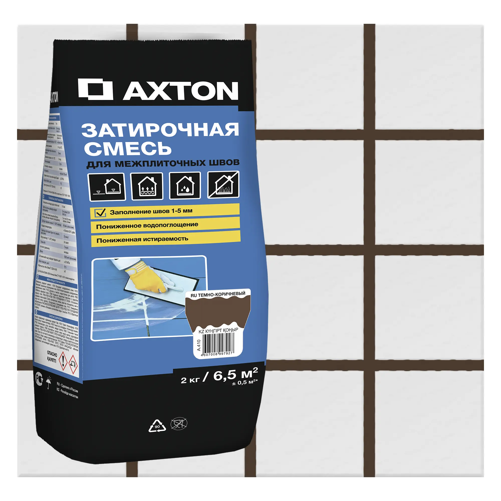 Изображение товара Затирка цементная Axton А.410 цвет тёмно-коричневый 2 кг