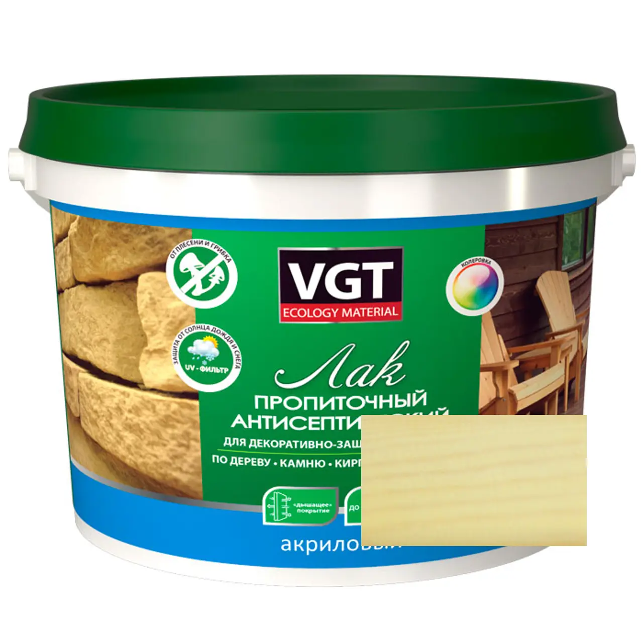 Изображение товара Лак пропиточный антисептический Vgt 10461 сосна 2.2 л