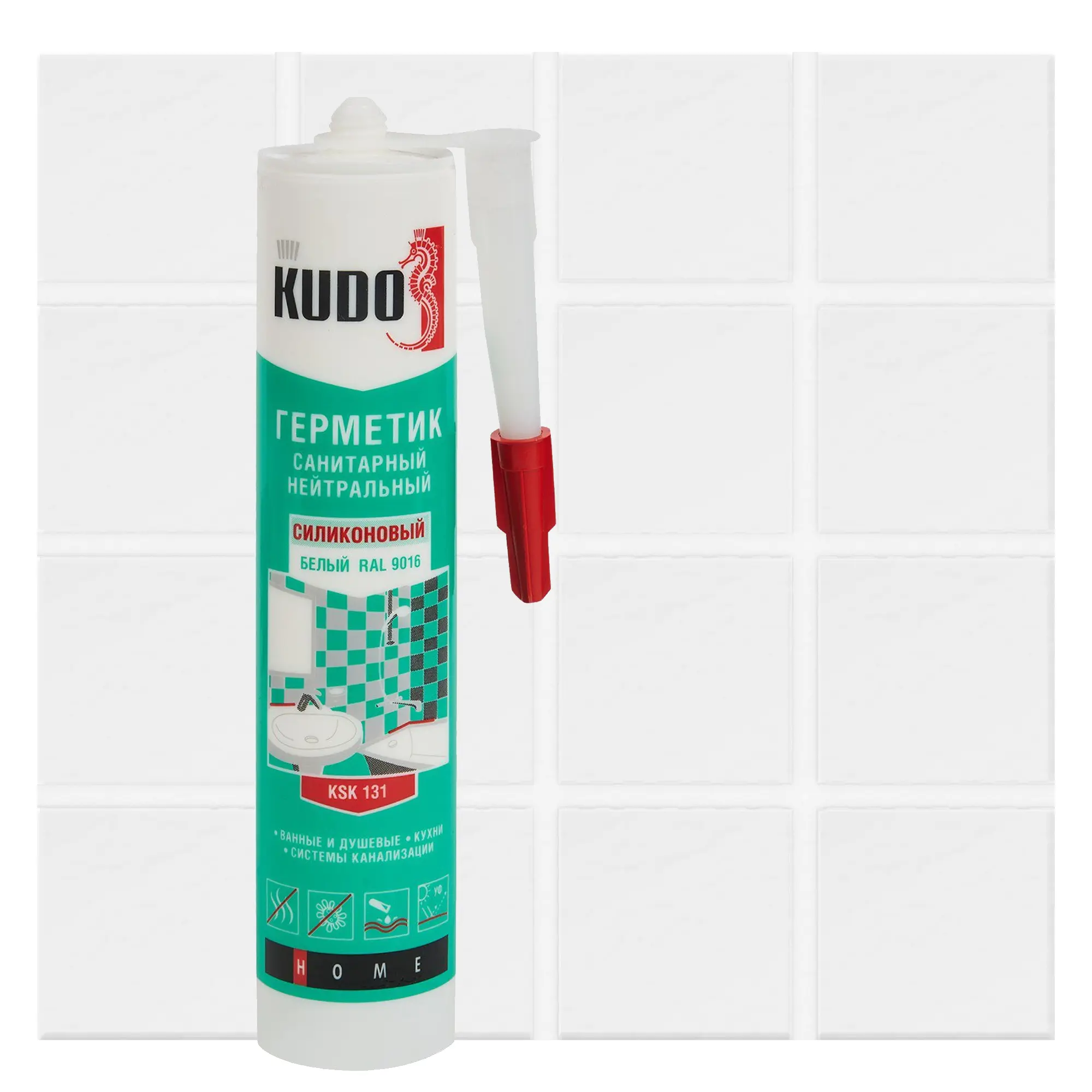 Изображение товара Герметик силиконовый Kudo нейтральный белый 0.28 л для внутренних и внешних работ