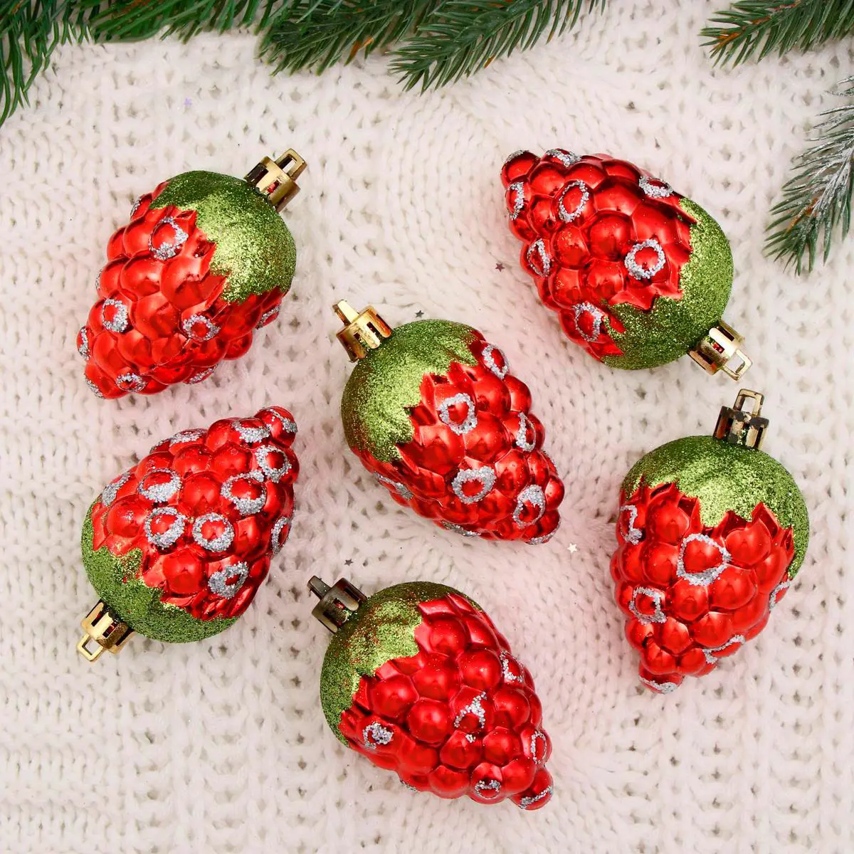 Изображение товара Новогоднее украшение Зимнее волшебство Малинка 4962683 6 шт