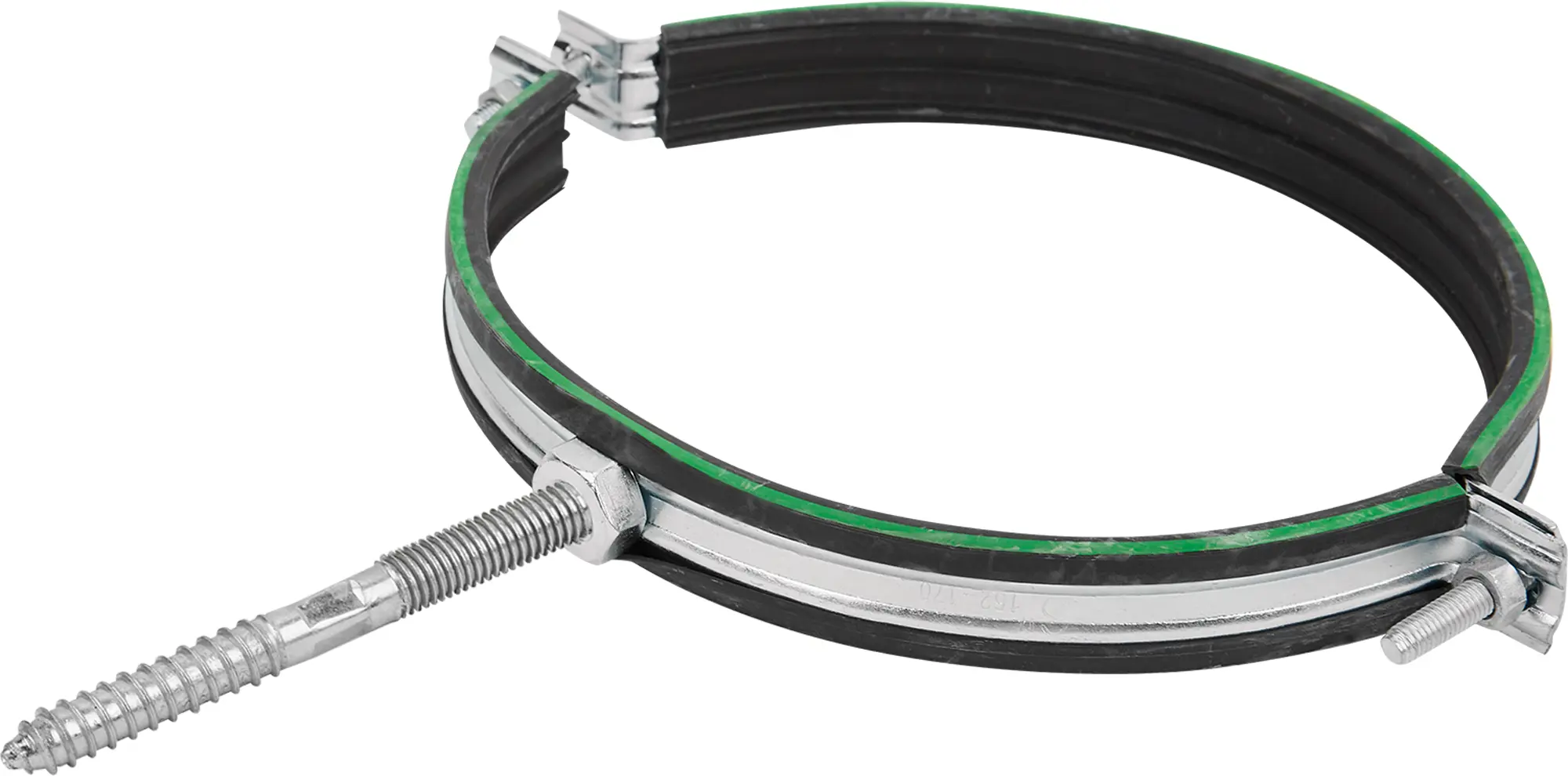 Изображение товара Хомут для труб Mayer 8 дюймов ø207-219 мм со шпилькой и дюбелем оцинкованный