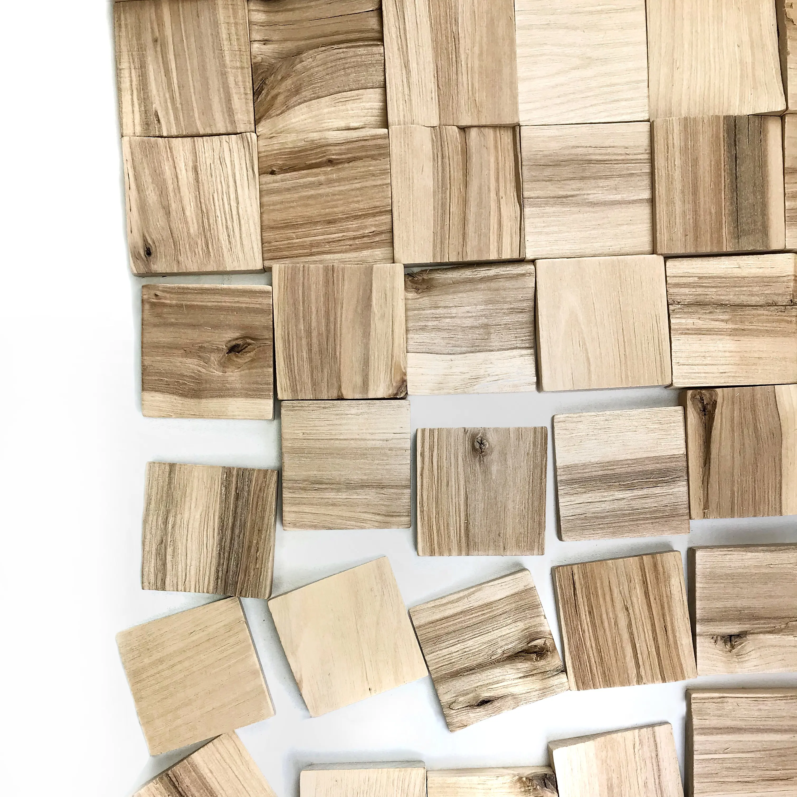 Изображение товара 3D мозаика Arabesco колотая Берёза 80х80 мм 150 шт. 0.96 м² натуральное дерево