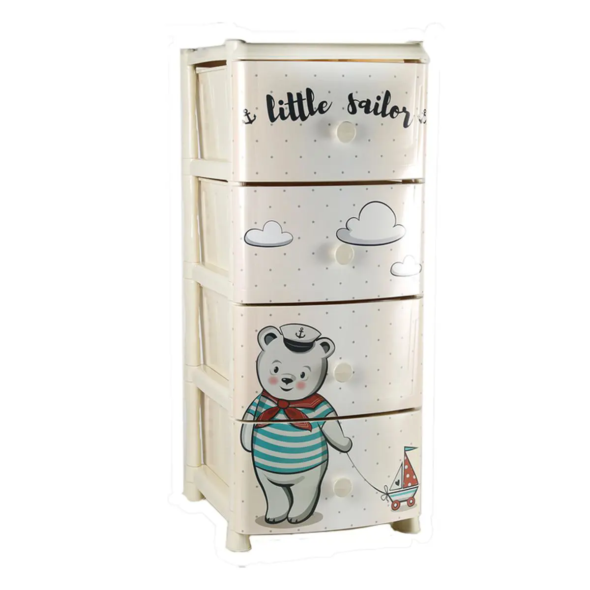 Изображение товара Комод Violet 39x95x47 см 4 ящика пластик цвет бежевый 205981