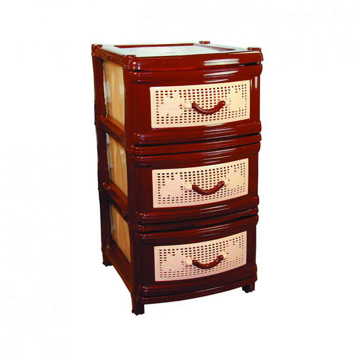 Изображение товара Комод Альтернатива 39x98x48 см 3 ящика пластик цвет бежевый 52416