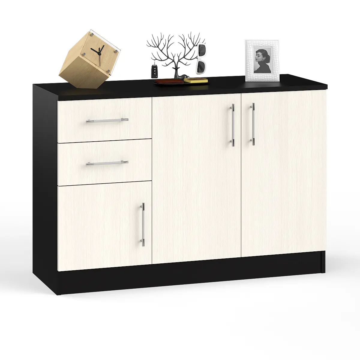 Изображение товара Комод Свк 2 ящика 120x44x87 см ЛДСП цвет черный