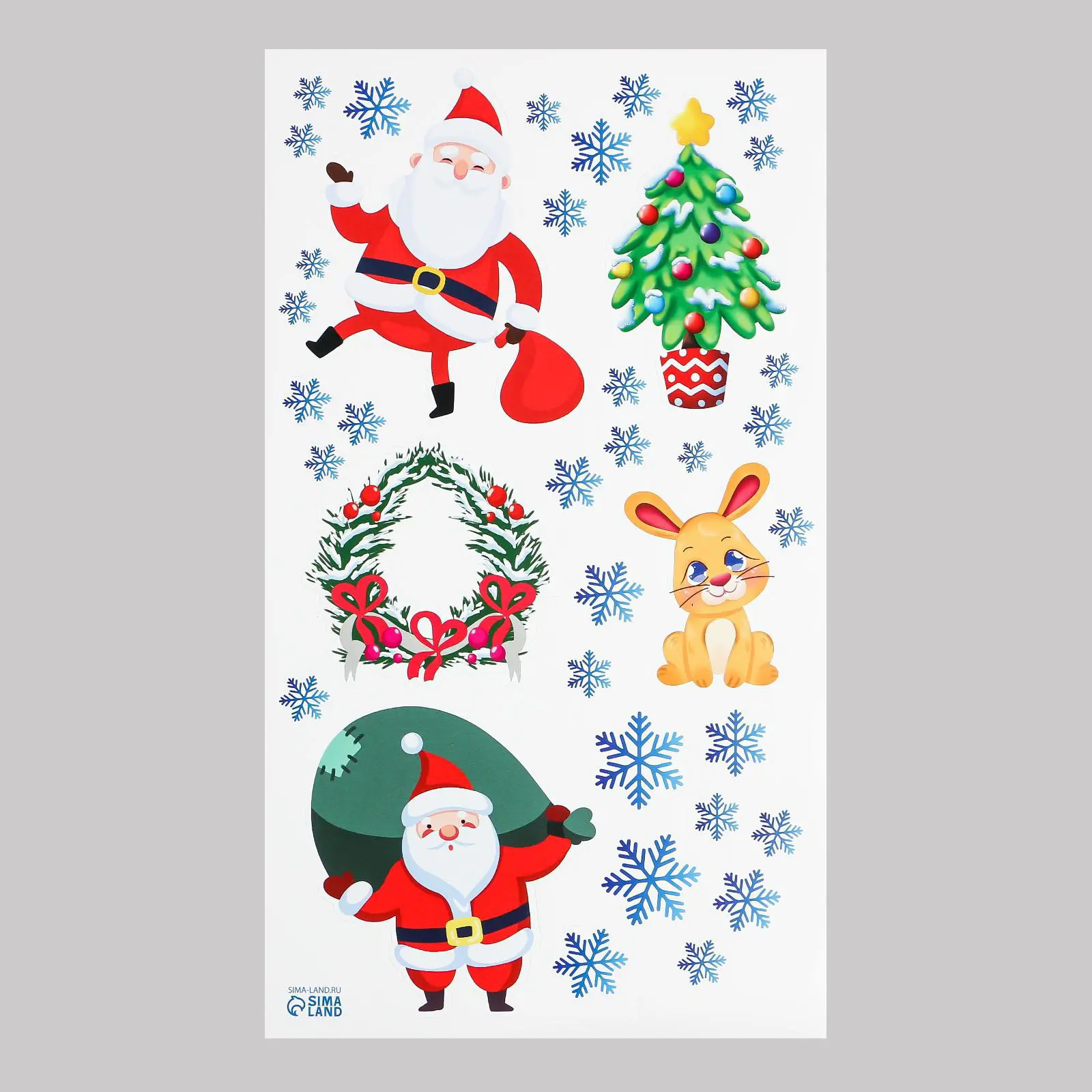 Изображение товара Наклейка Divino Кролик и дедушка мороз 50 см х 30 см