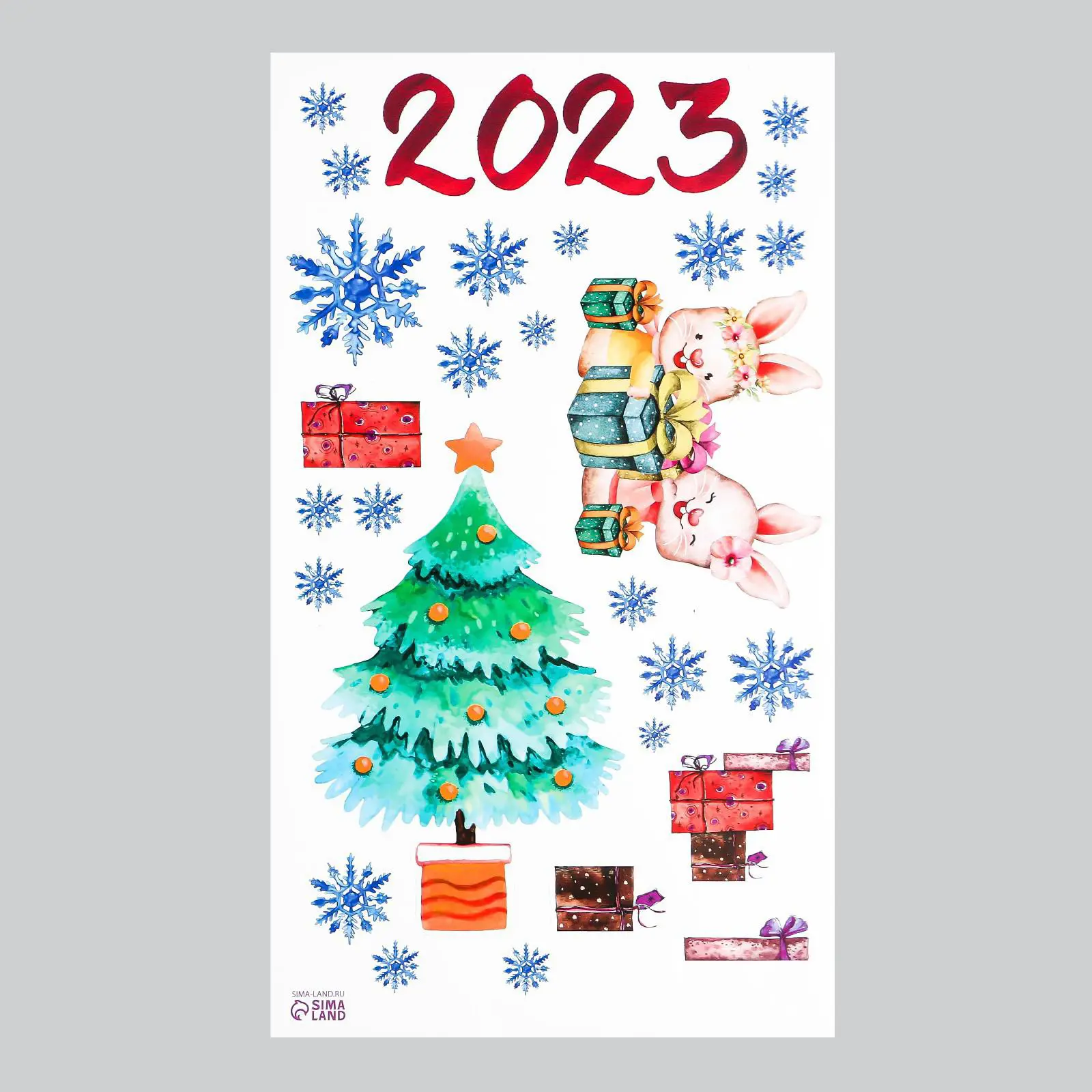 Изображение товара Наклейка Divino Кролики 2023 50 см х 30 см