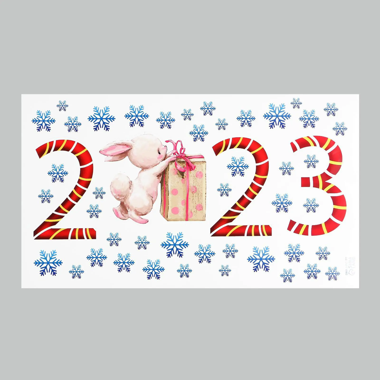 Изображение товара Наклейка Divino Кролик и подарок 50 см х 30 см